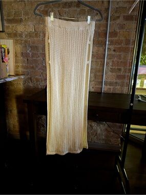 Forever 21 Cream Knit Maxi Skirt with built in brief